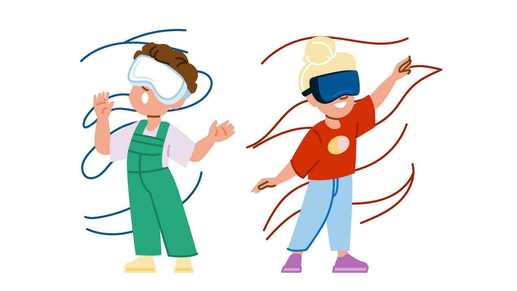 technology vr virtual reality kid vector