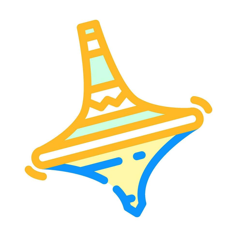 spinning top fidget toy color icon vector illustration