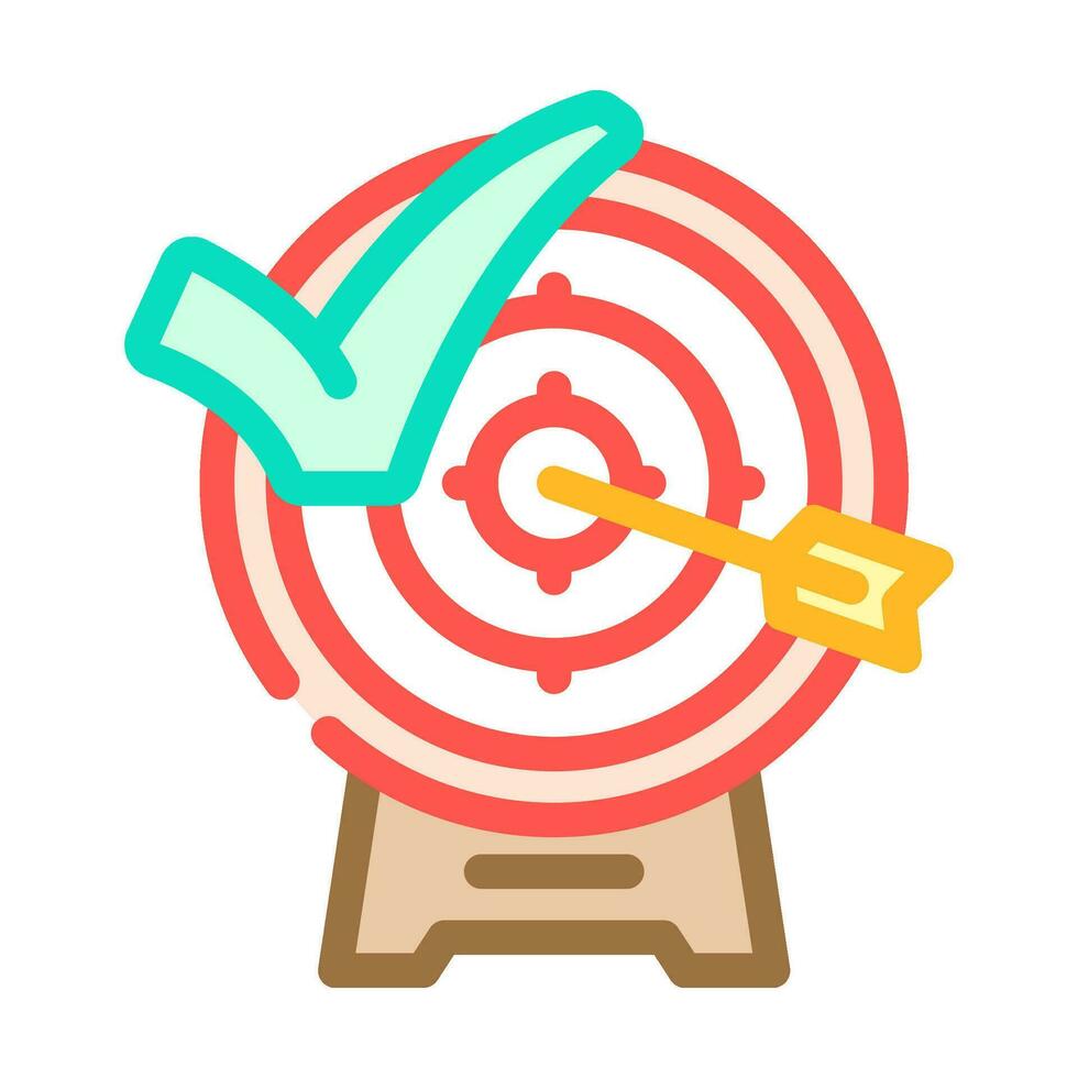 arrow target check mark color icon vector illustration