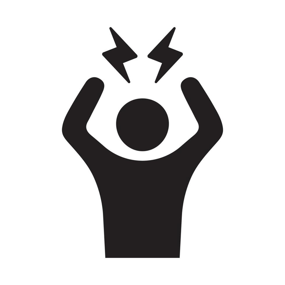 Stress nervous icon. Angry person, crazy flat style icon. Headache glyph icon. vector