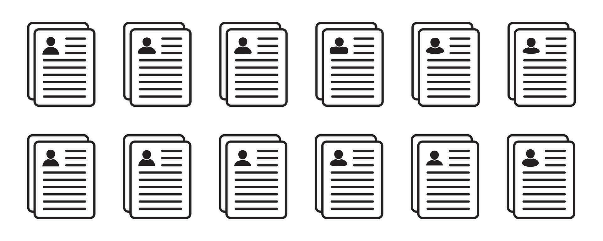 Resume icon. Vector icon for web design isolated on white background.