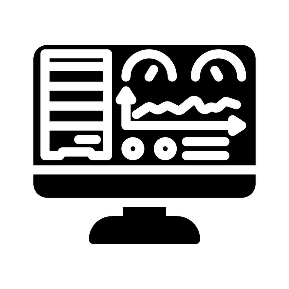 database dashboard glyph icon vector illustration