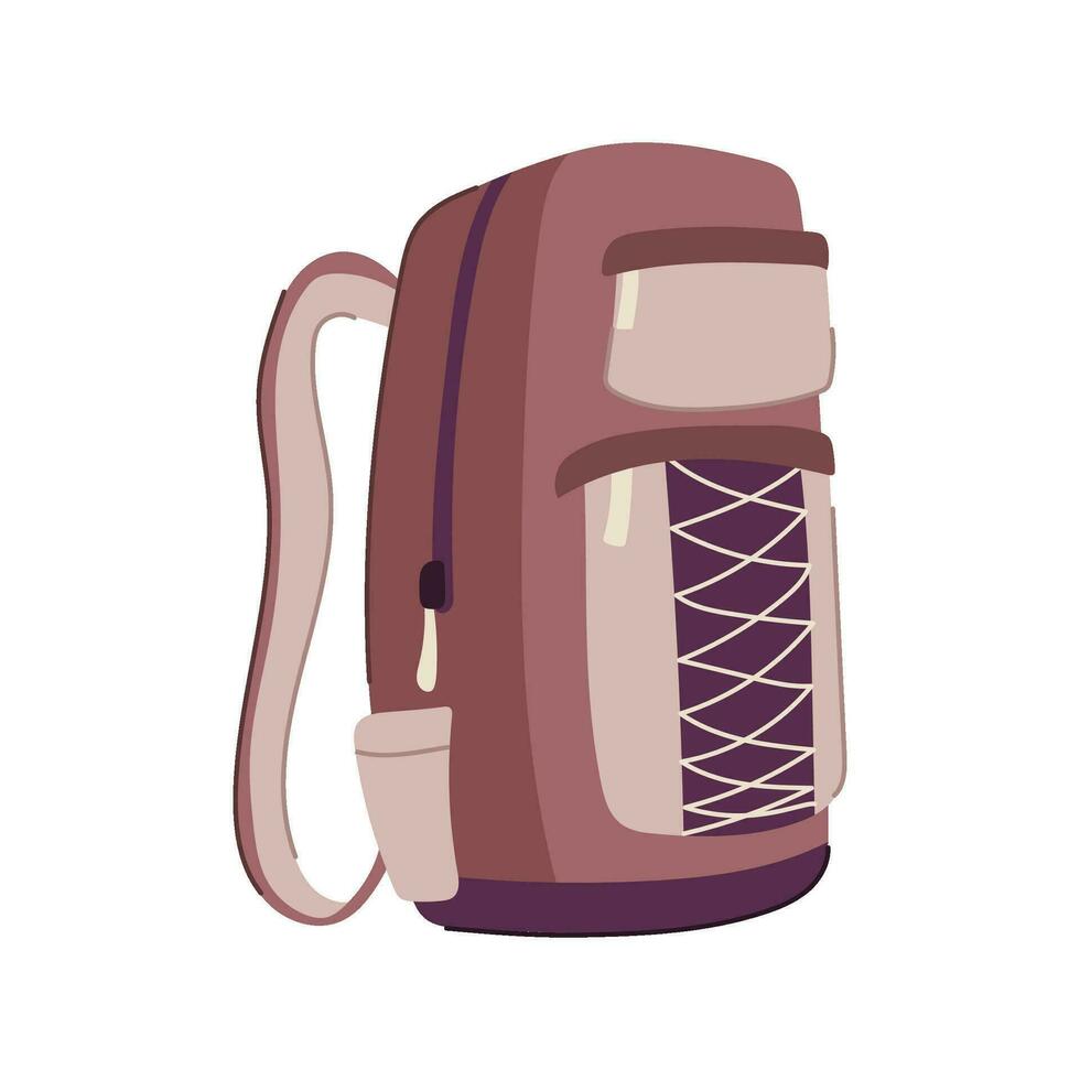 sport hiking backpack cartoon vector illustration