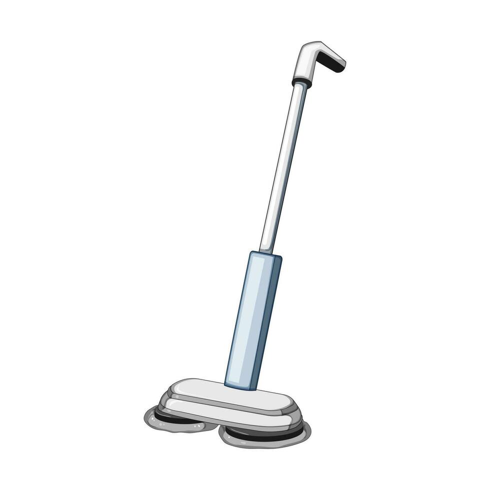 al electric mop cartoon vector illustration