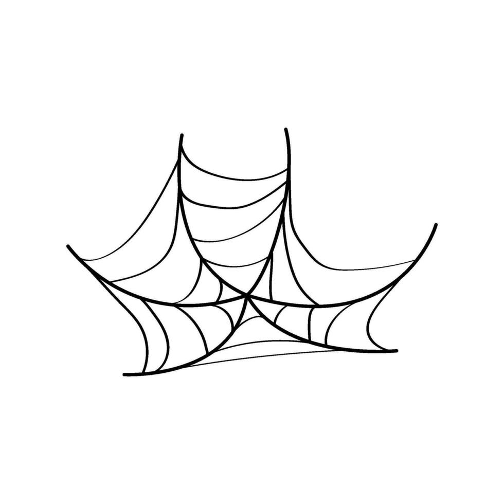 creepy cobweb cartoon vector illustration