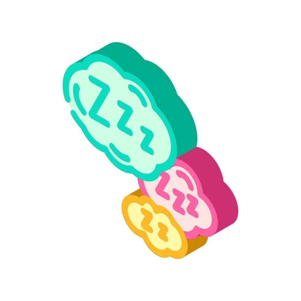 snoring sleep night isometric icon vector illustration