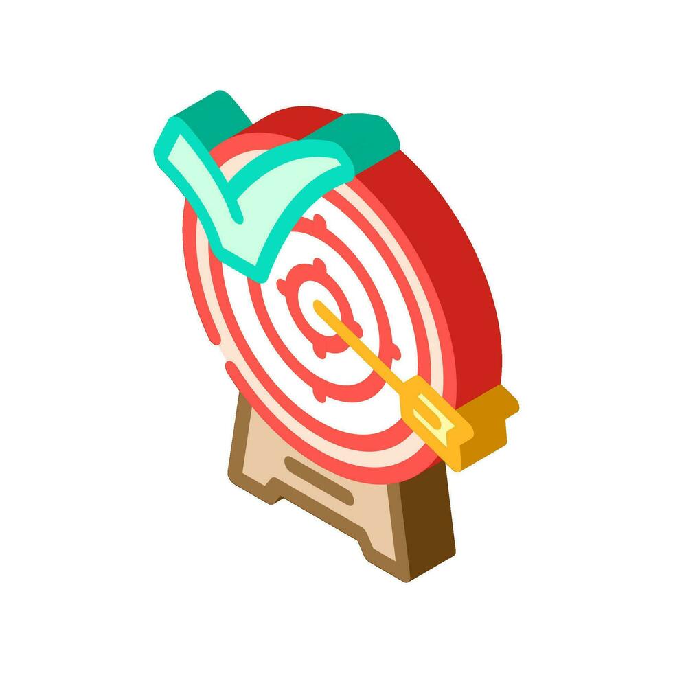 arrow target check mark isometric icon vector illustration