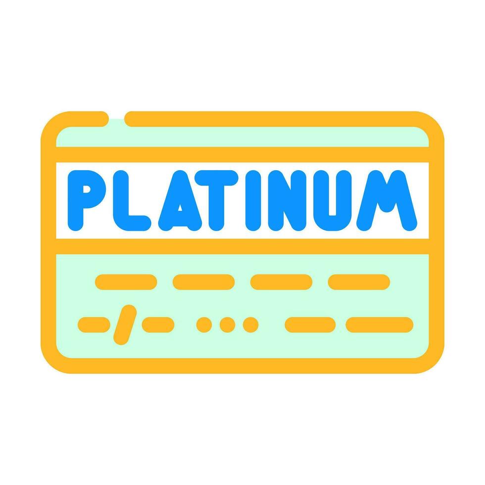 platino tarjeta banco pago color icono vector ilustración