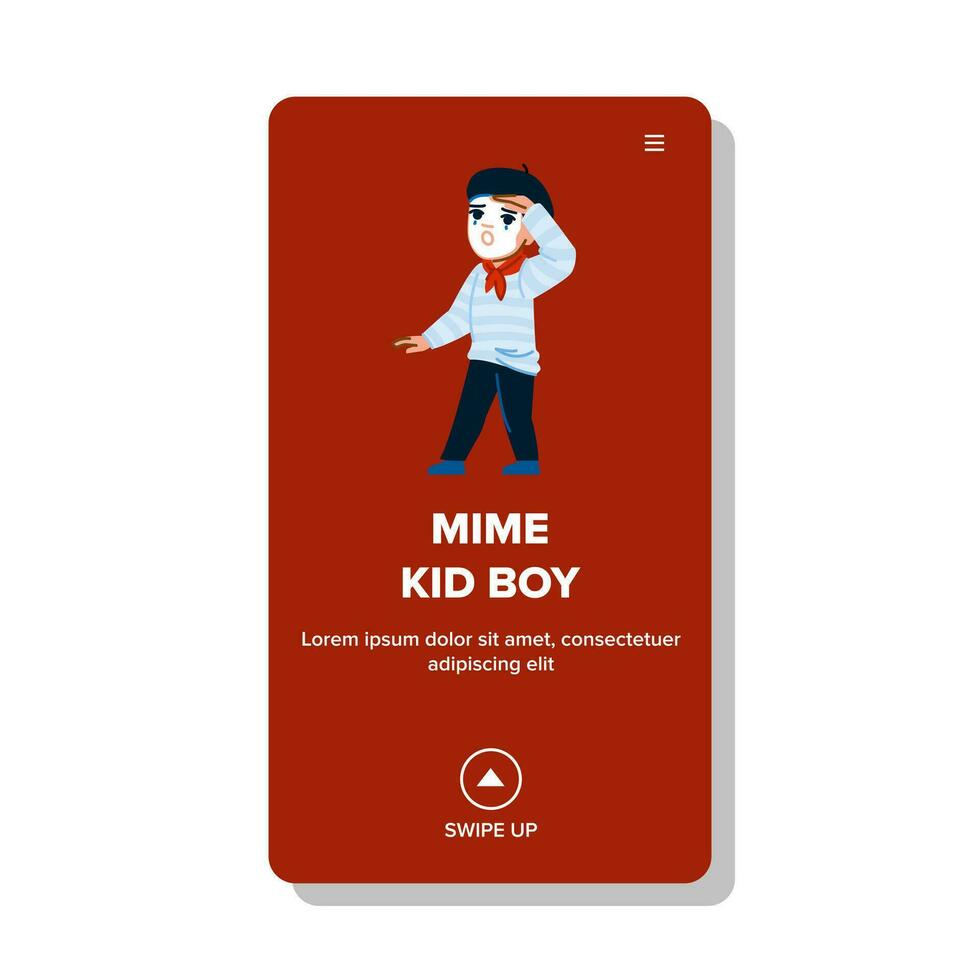 mime kid boy vector