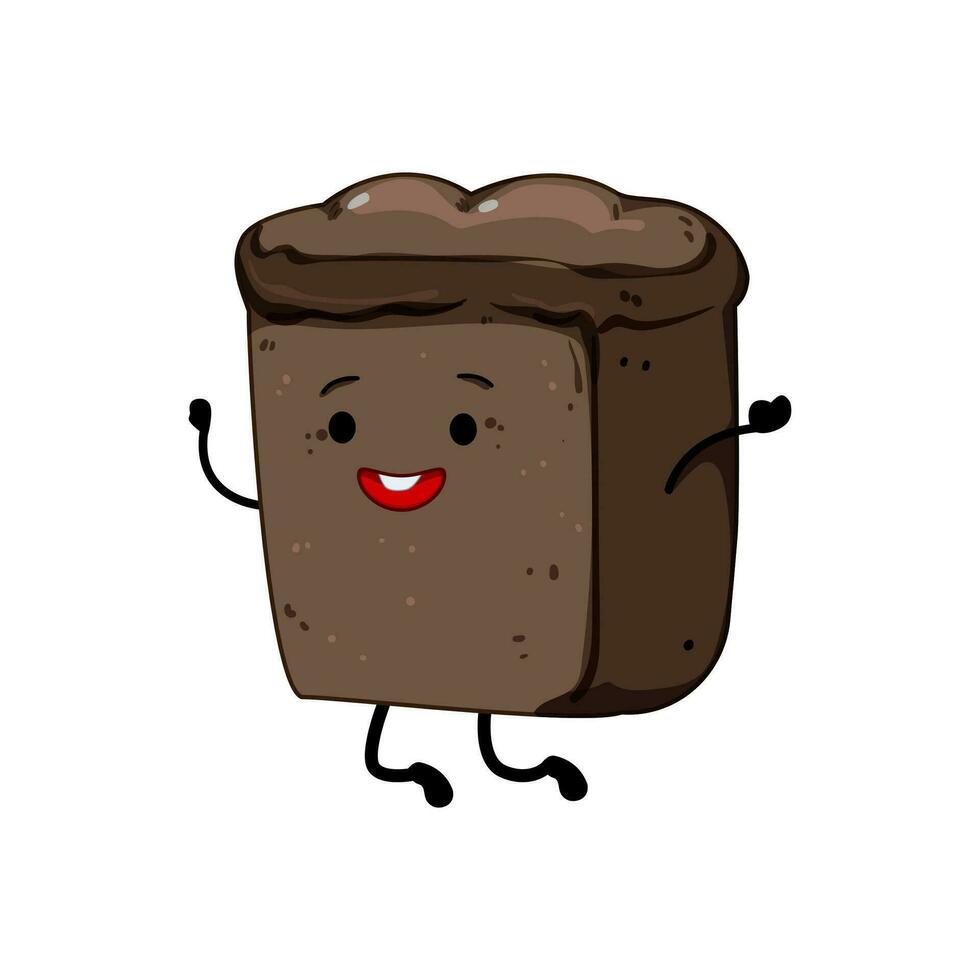 wheat bread character cartoon vector illustration