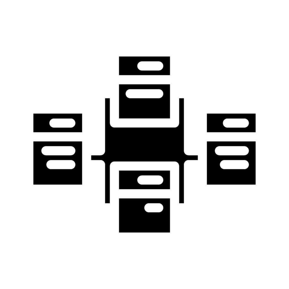 relational database glyph icon vector illustration