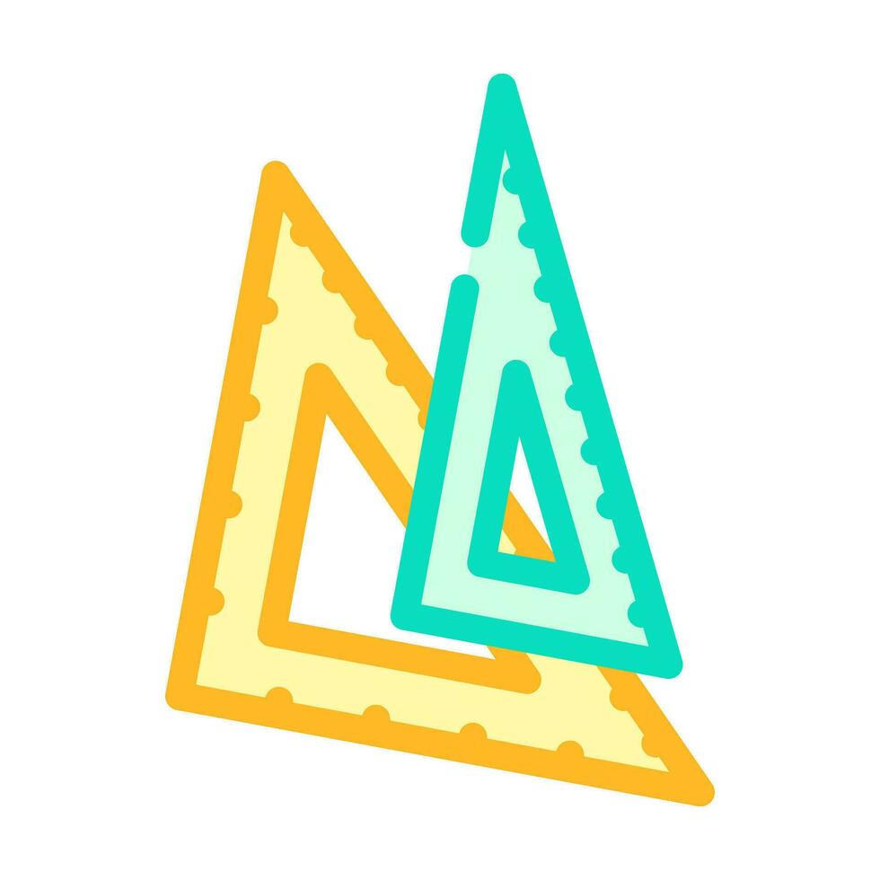 drafting triangle architectural drafter color icon vector illustration