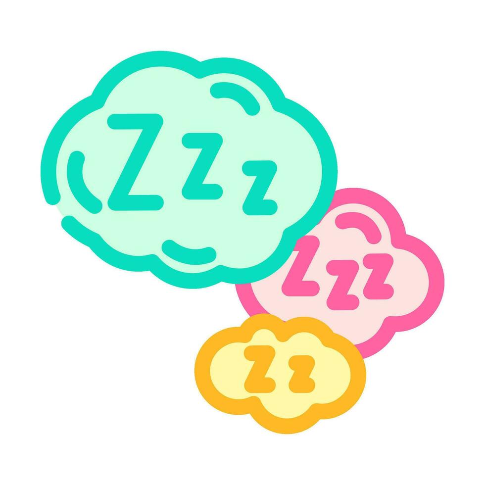 snoring sleep night color icon vector illustration