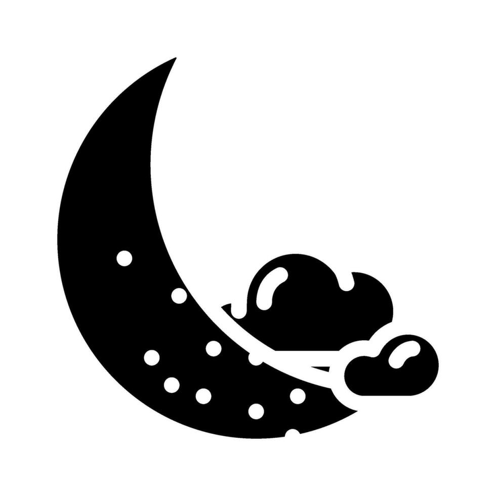 crescent moon sleep night glyph icon vector illustration