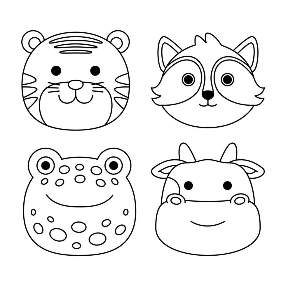 animal objects vector illustrations set