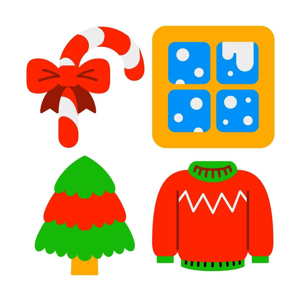 Navidad objetos vector ilustraciones conjunto