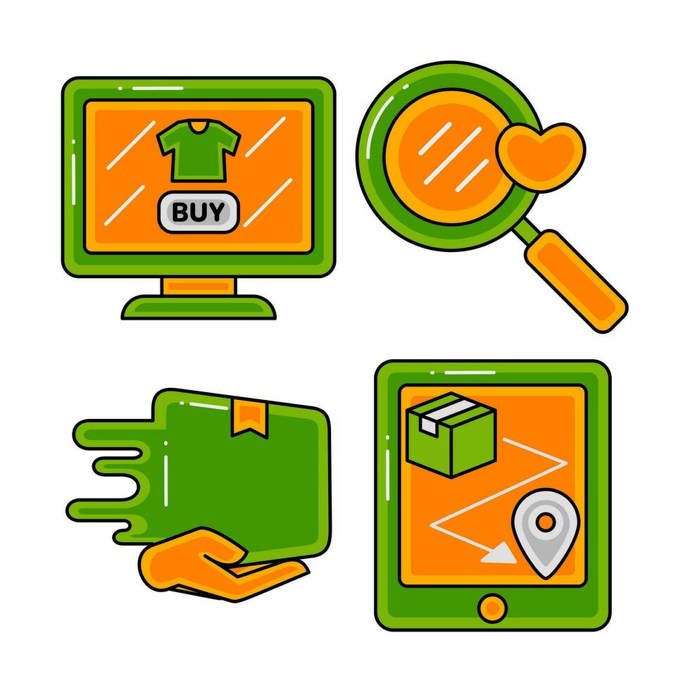 shopping objects vector illustrations set