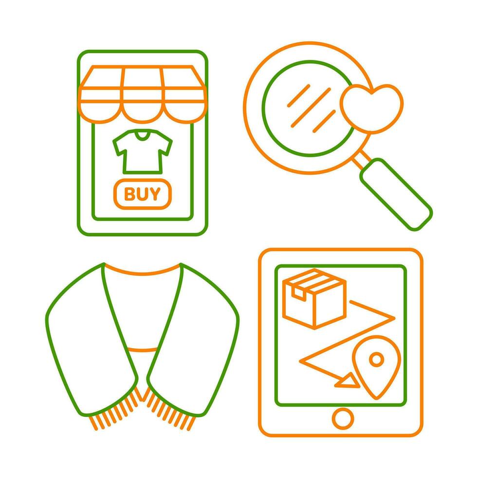 shopping objects vector illustrations set