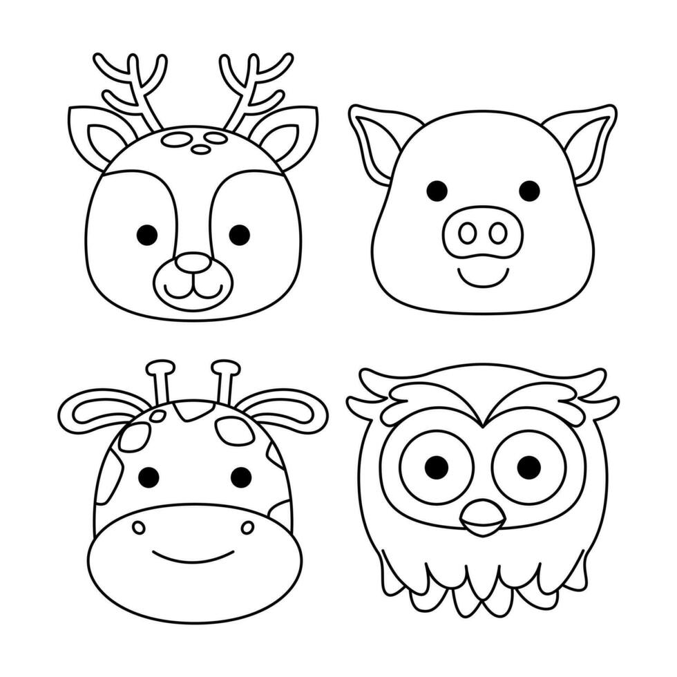 animal objects vector illustrations set