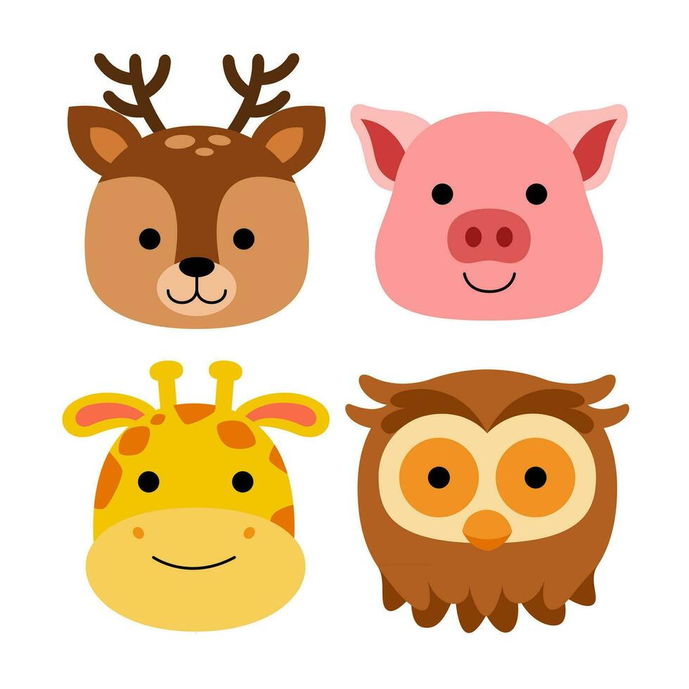 animal objects vector illustrations set