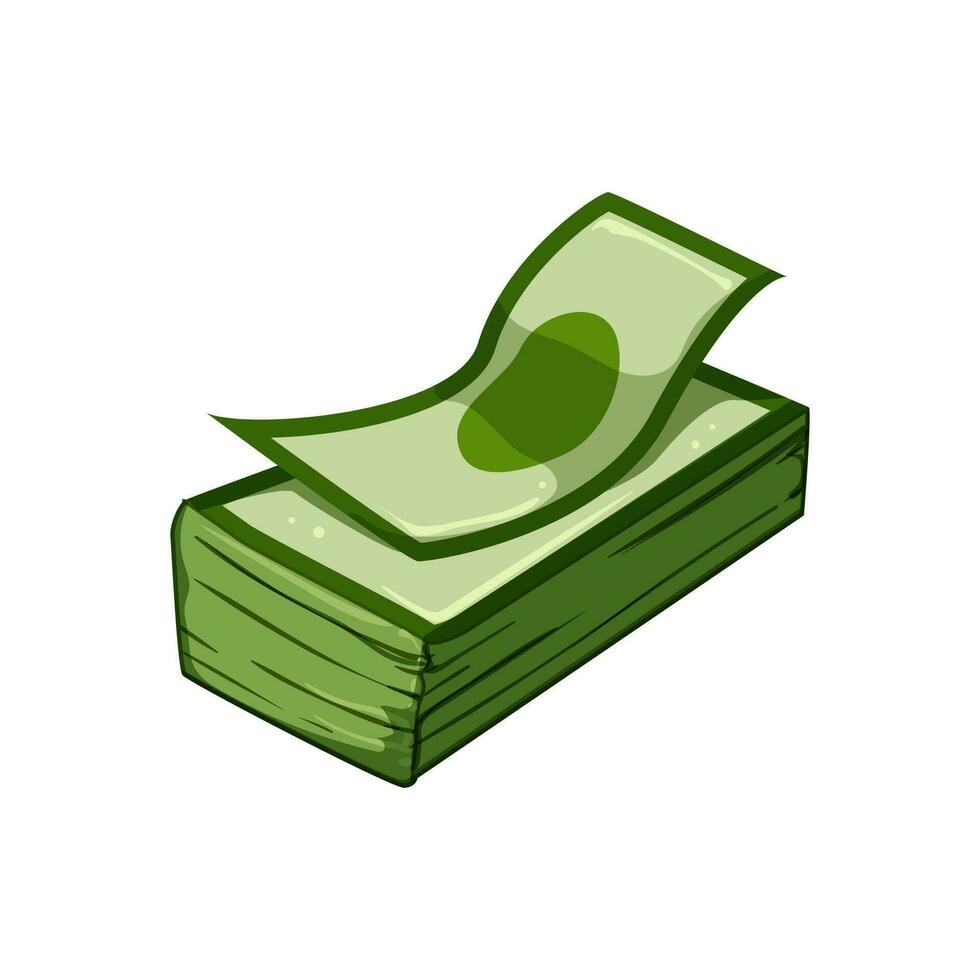 currency cash stack cartoon vector illustration