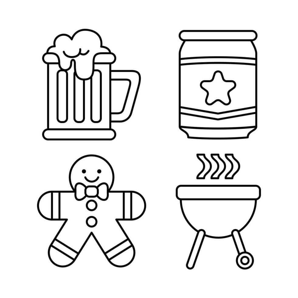 oktoberfest objects vector illustrations set