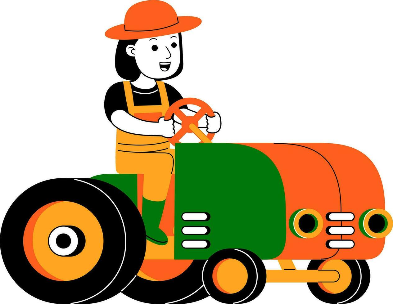 joven mujer granjero vector ilustración