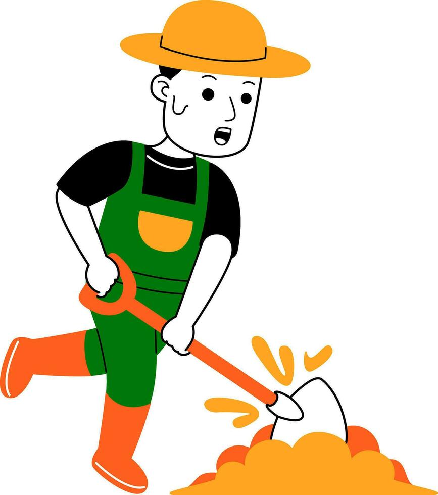 young man farmer vector illustration