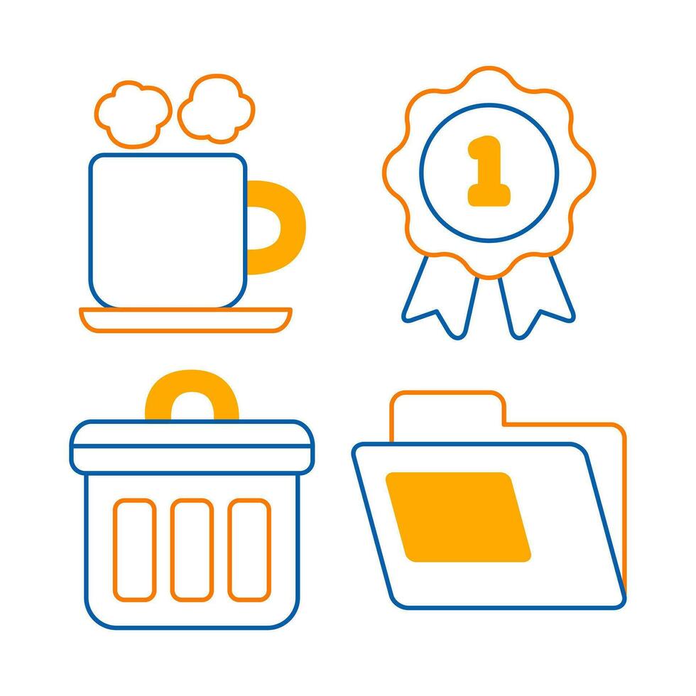 business objects vector illustrations set