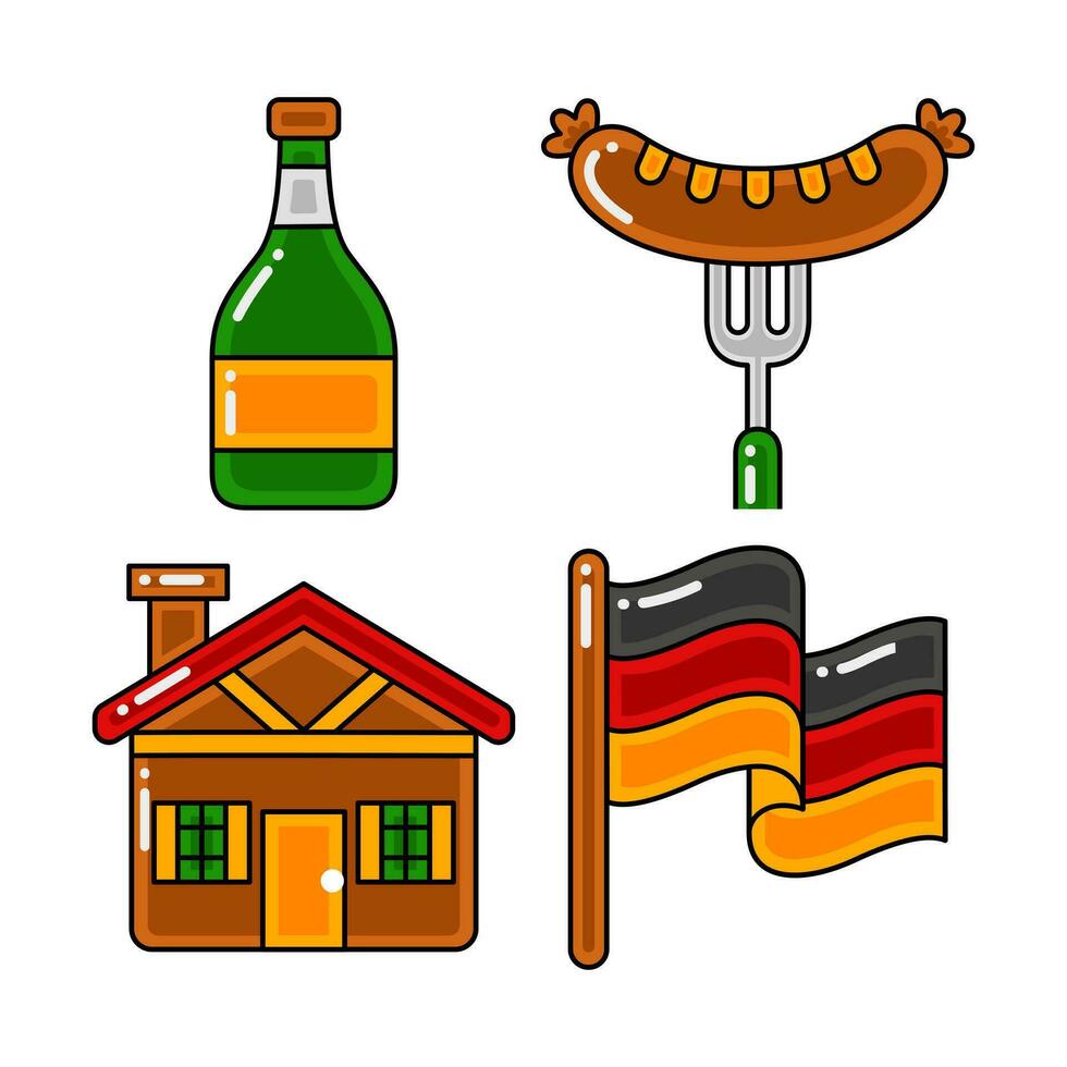 Oktoberfest objetos vector ilustraciones conjunto