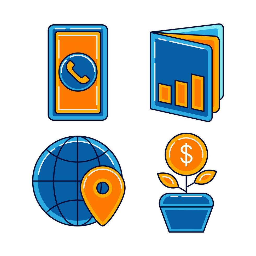 business objects vector illustrations set