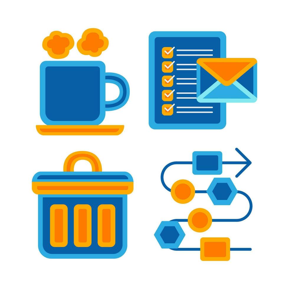 business objects vector illustrations set
