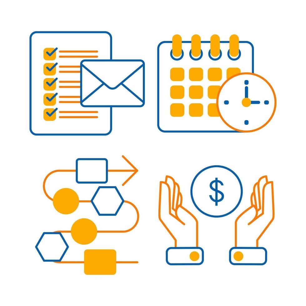 business objects vector illustrations set