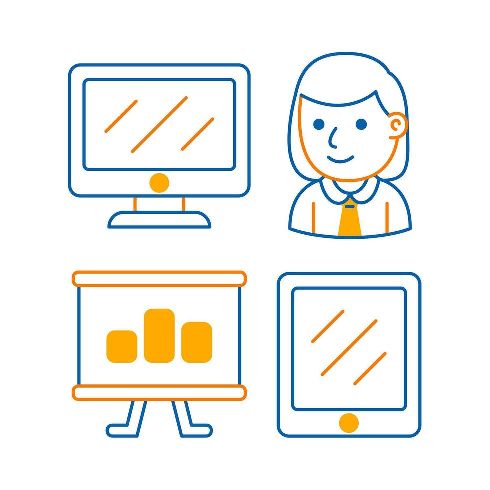 business objects vector illustrations set