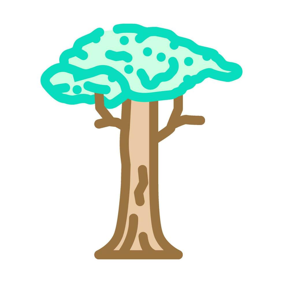 capoc árbol selva Amazonas color icono vector ilustración