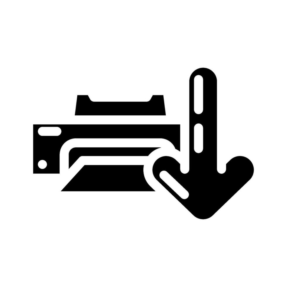 printer loading document glyph icon vector illustration