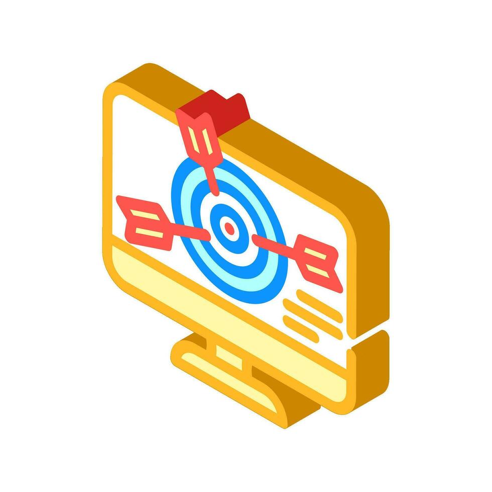 targeted ads social media isometric icon vector illustration