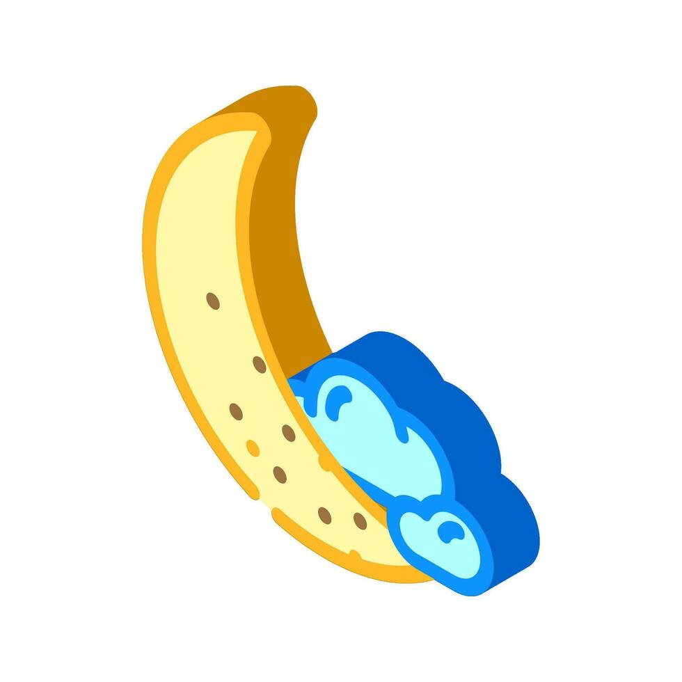 crescent moon sleep night isometric icon vector illustration