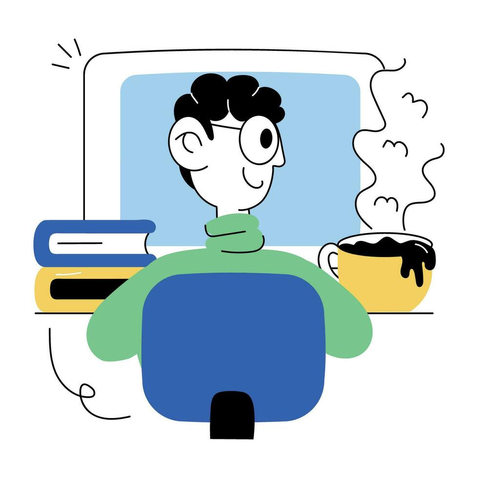 Trendy Student Computer vector