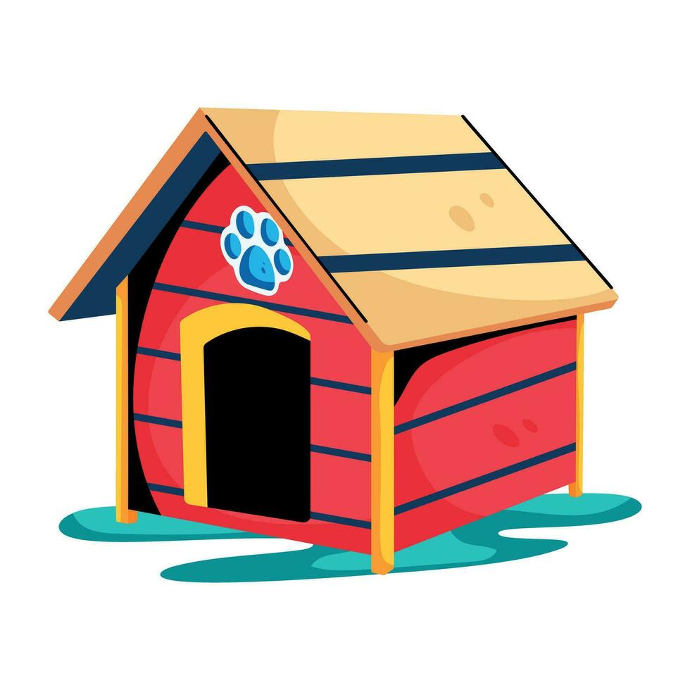 Trendy Dog House vector