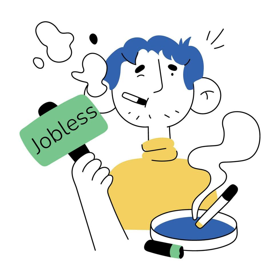 Trendy Jobless Concepts vector