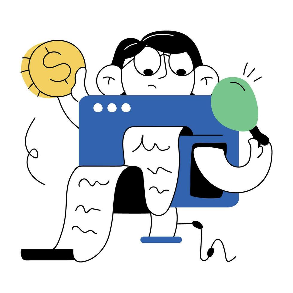 Trendy Grocery Bill vector