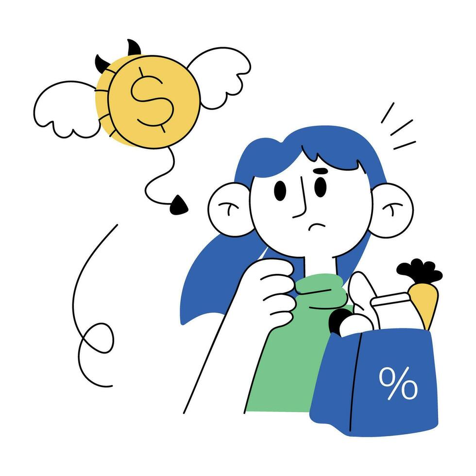 Trendy Shopping Costs vector