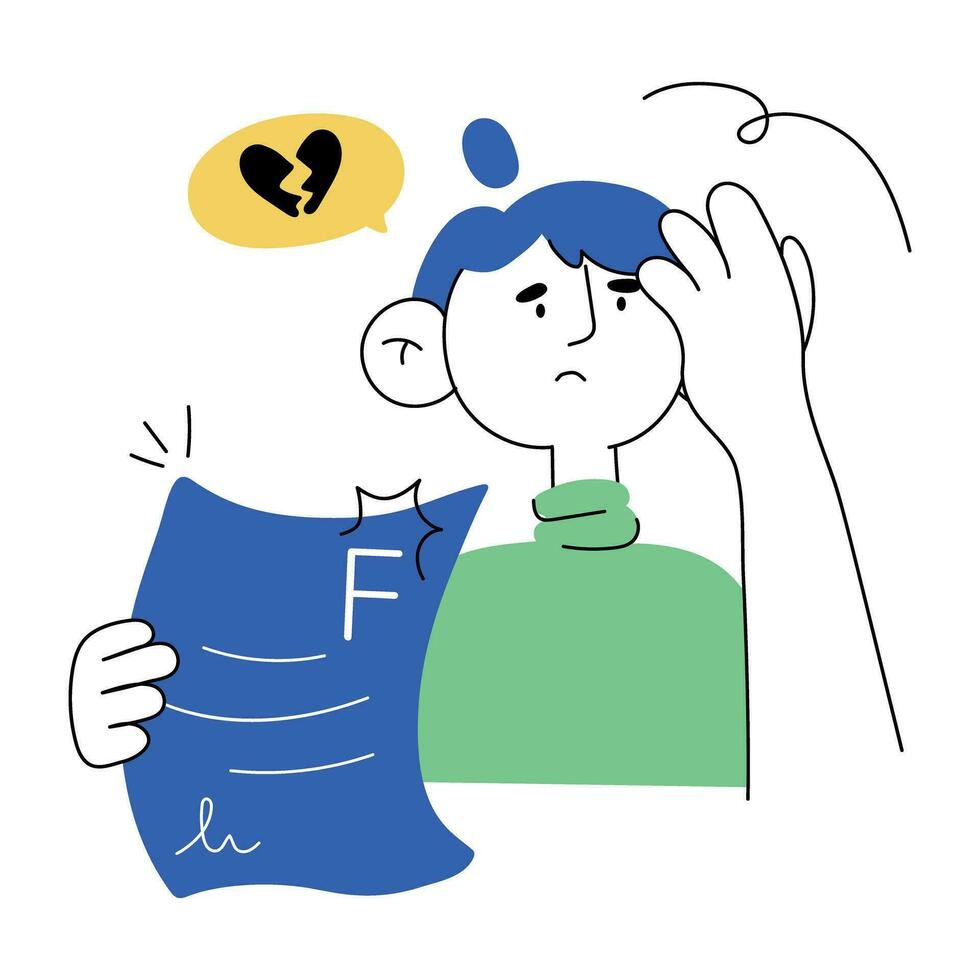 Trendy Fail Student vector