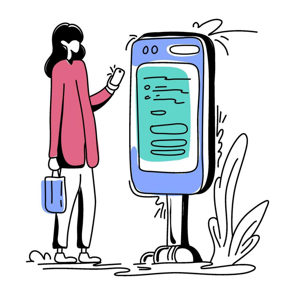 Digital payment flat illustration in this graphic. technique is commonly used in infographics illustrations to make complex data more digestible visually appealing vector