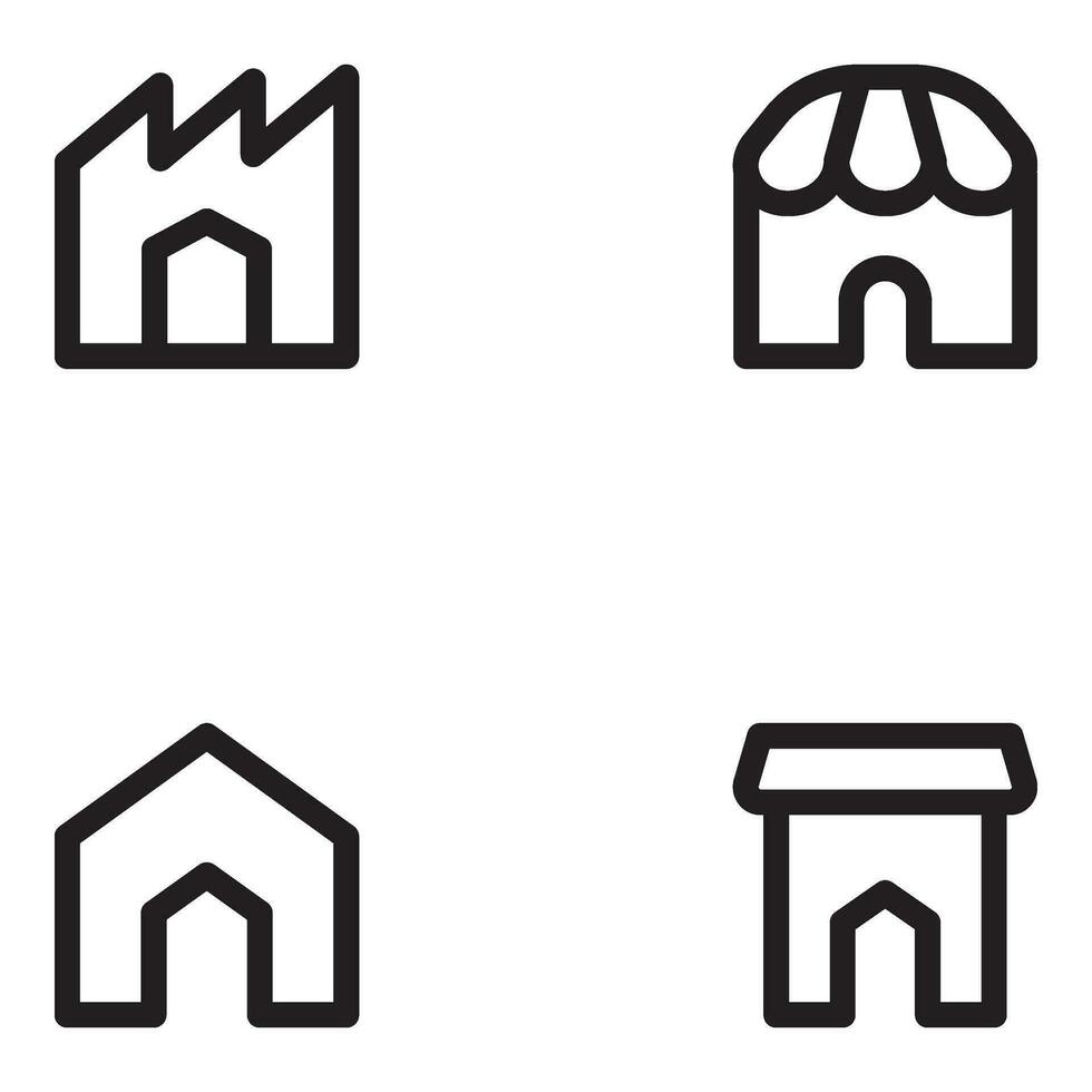paquete de edificio íconos en lineal estilo vector