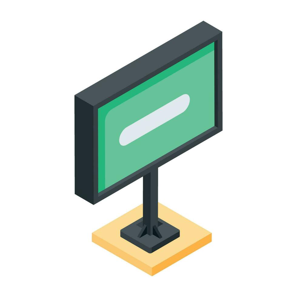 Outdoor Advertising Isometric Icons vector