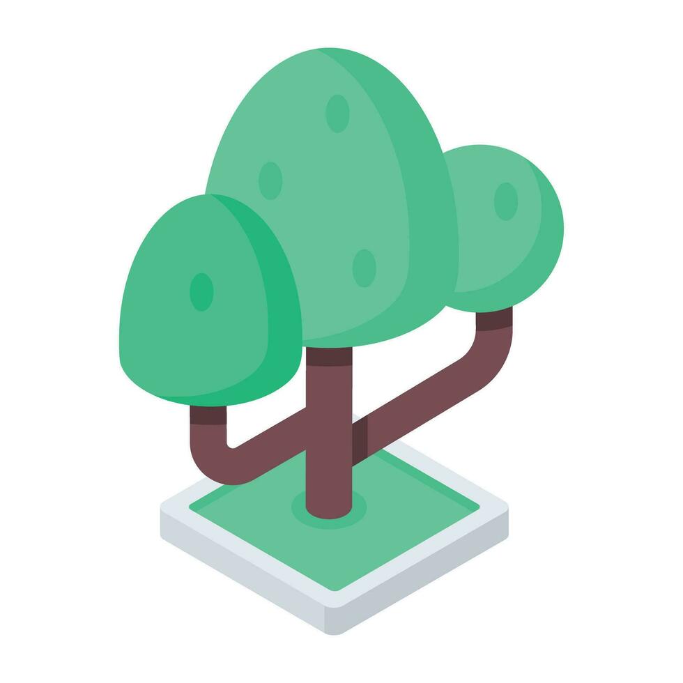 Trees Isometric Icon vector