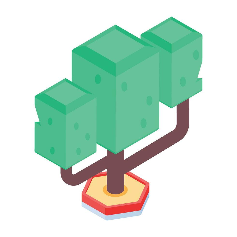 Trees Isometric Icon vector