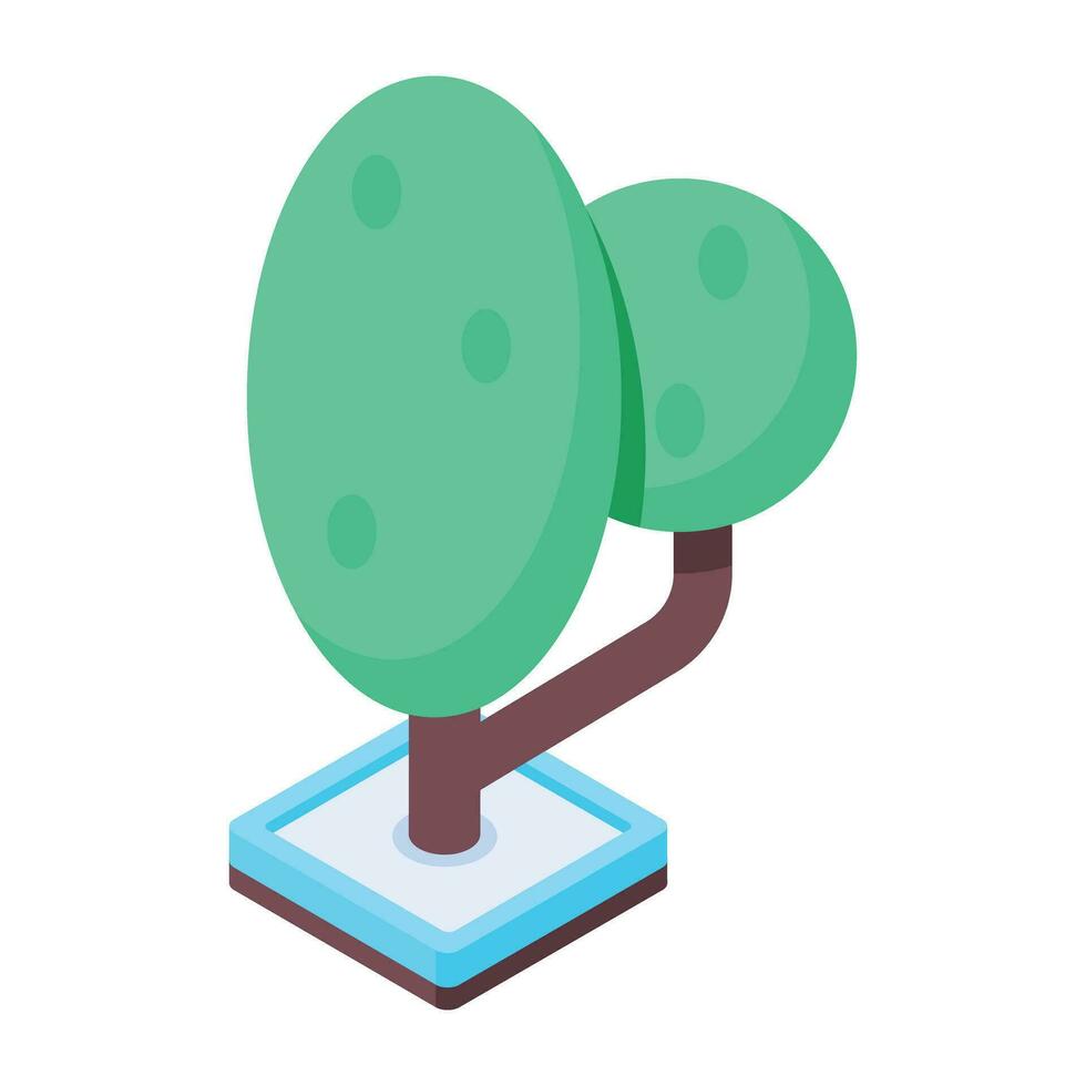 arboles isométrica icono vector